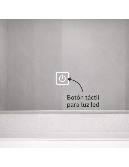 Espejo Led Táctil Horizontal 80x60 Luz Fría